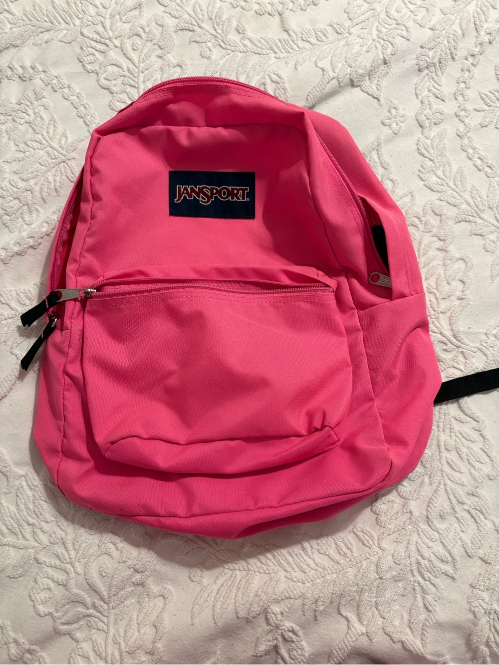Jansport Hot Pink Backpack with Front Pocket